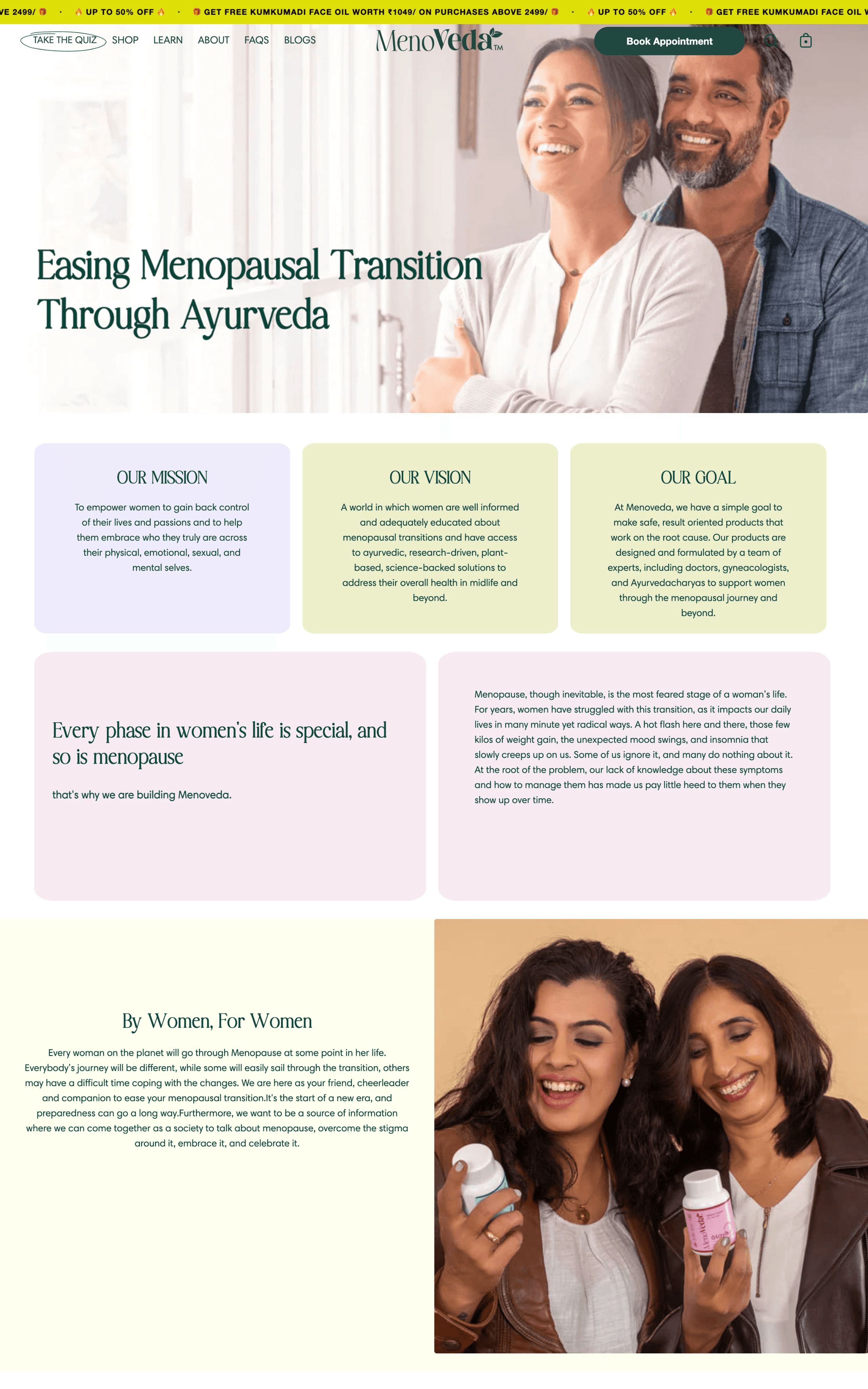 Menoveda section screenshot with best sellers and experts