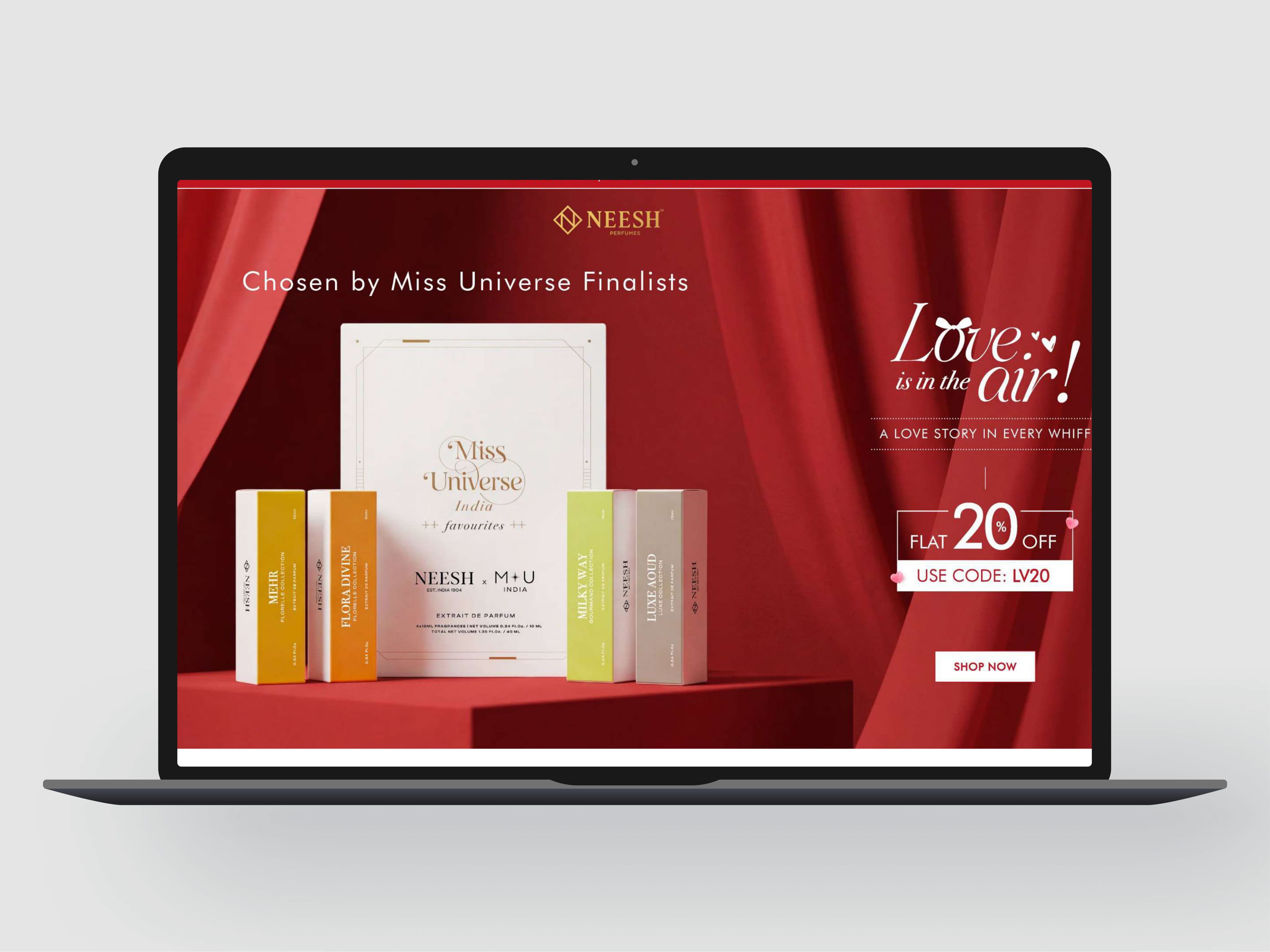 Neesh Perfumes website screenshot